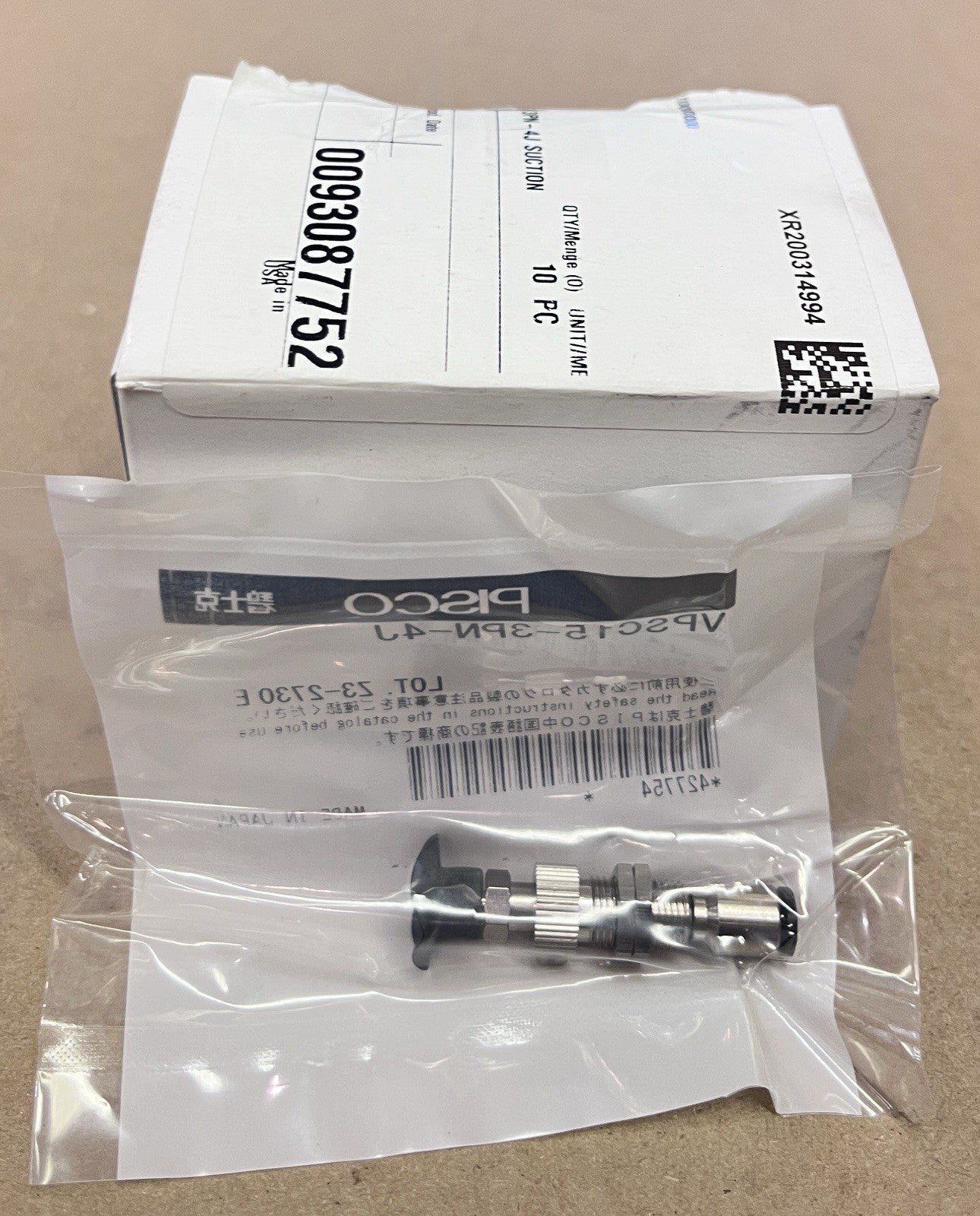 PISCO VPSC15-3PN-4J Vacuum Pad with Spring Buffer Holder Lot of 10 Pcs NOS