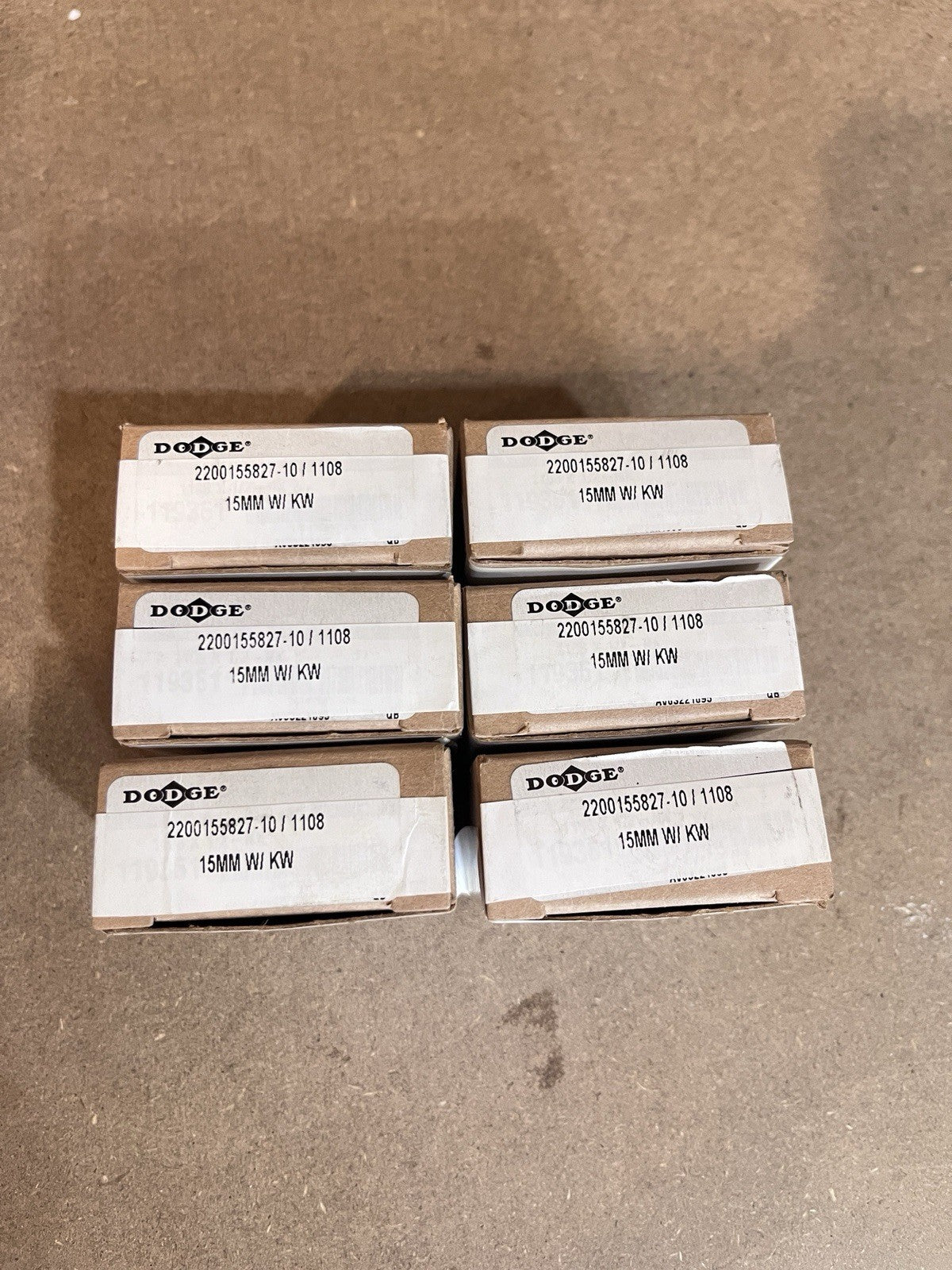 Lot of 6-Dodge 1108 x 15mm Taper-Lock Bushing Keyway 15MM W/ KW New