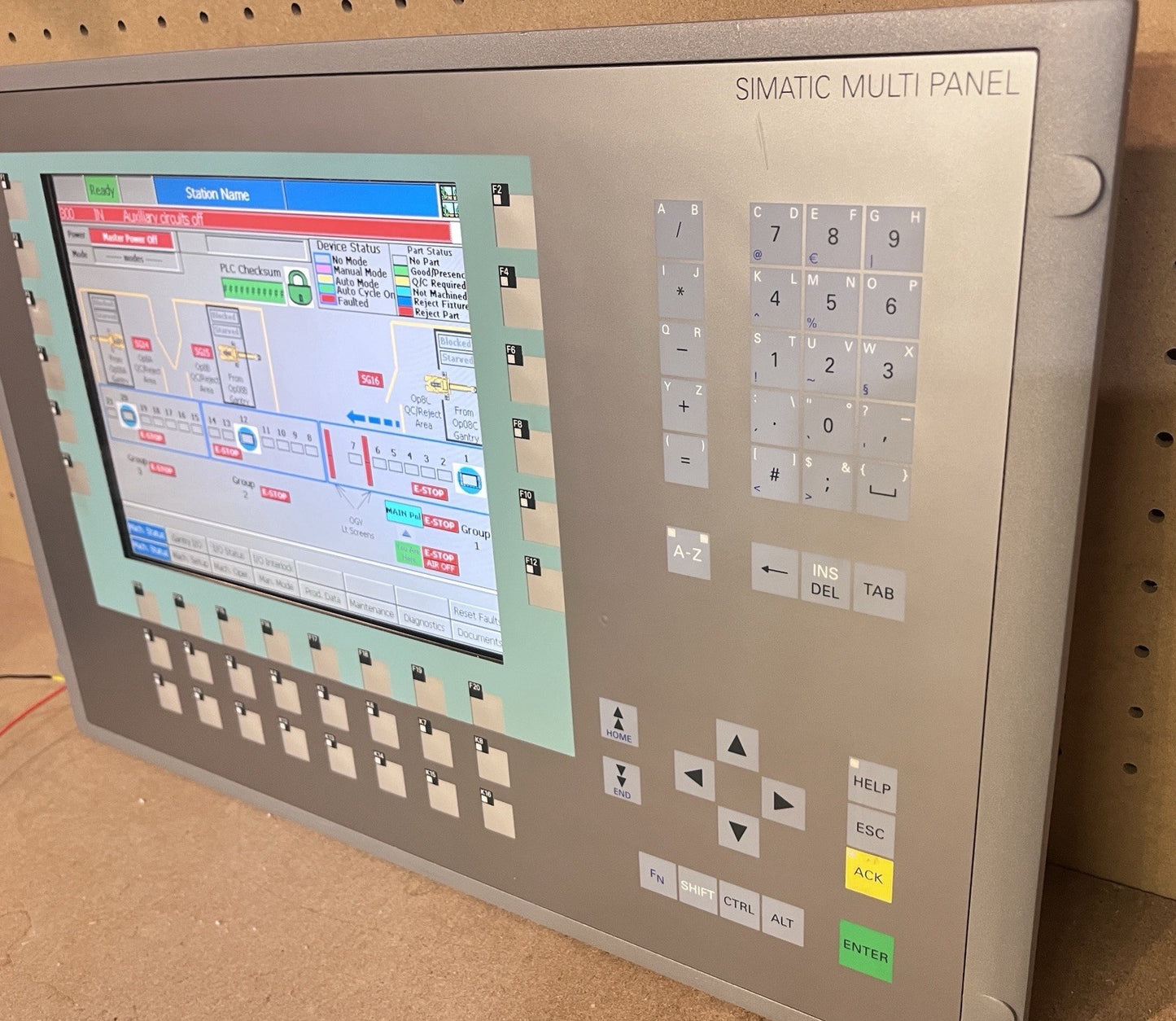 Siemens 6AV6643-0DD01-1AX1 6AV66430DD011AX1 MP277 10" Key Panel Tested w/Card