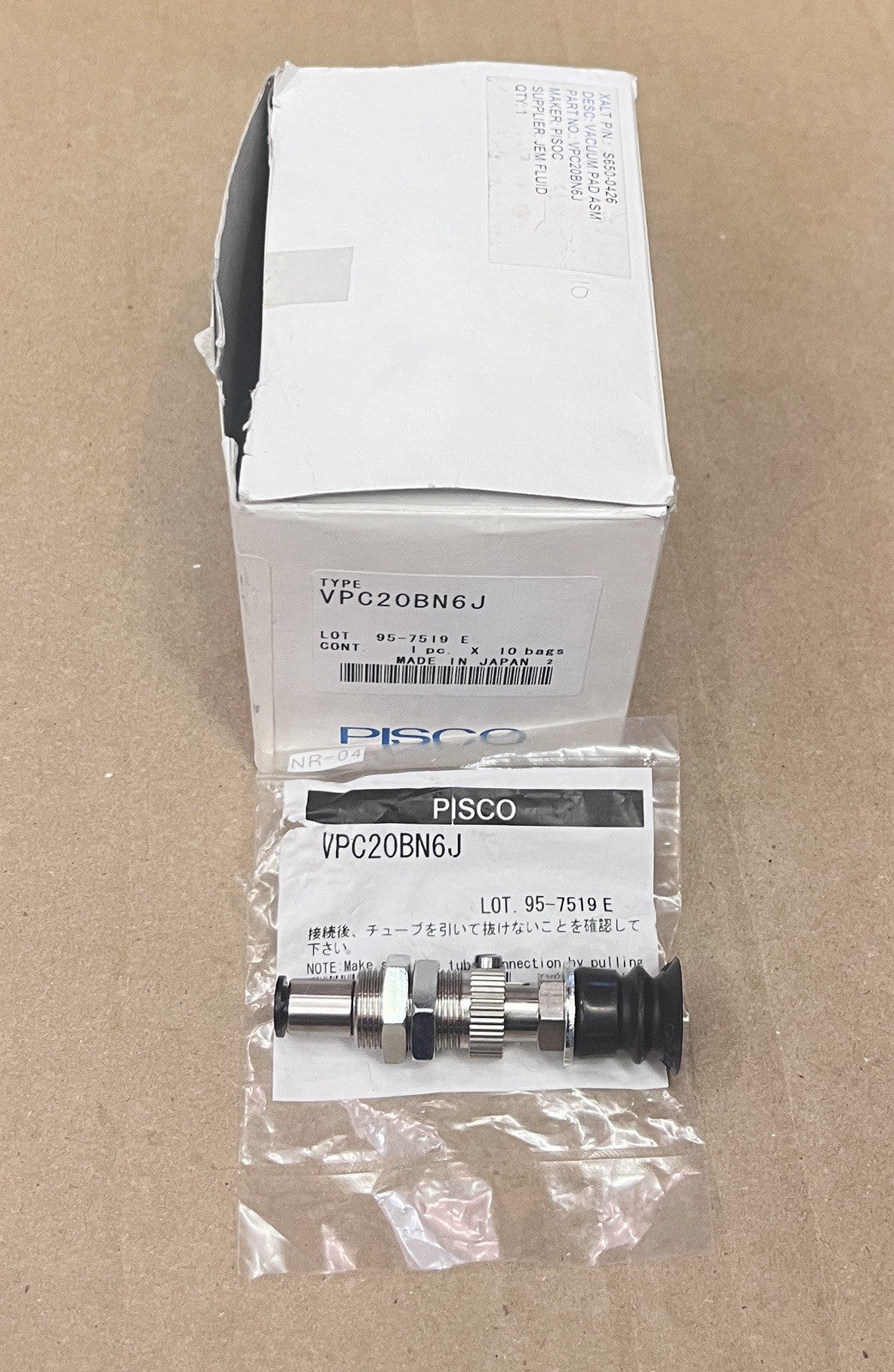 NEW PISCO VPC20BN6J Vacuum Pad Assembly 20mm Suction Cup Made in Japan Lot of 10