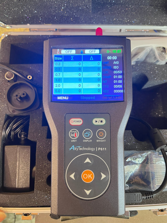 Airy P611 Handheld Particle Counter Power-On Check