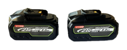 JP40 two pack 8.0Ah High Capacity Battery Compatible with Makita 21V Tools – Premium Cells, Fast Shipping, 15-Month Warranty