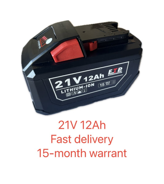 12.0Ah  JP40 Ultra High Capacity Battery Compatible with Milwaukee M18 Tools – Premium Cells & 15-Month Warrant