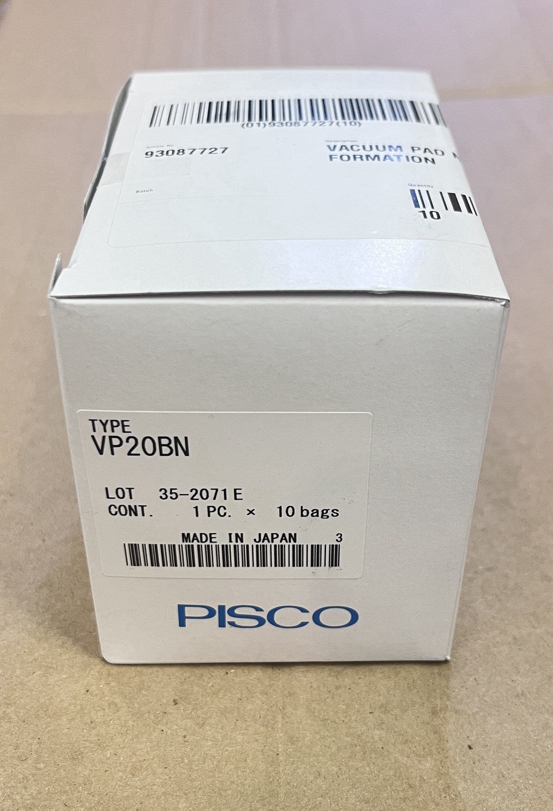 PISCO VACUUM CHUCK VP20BN NITRILE RUBBER
