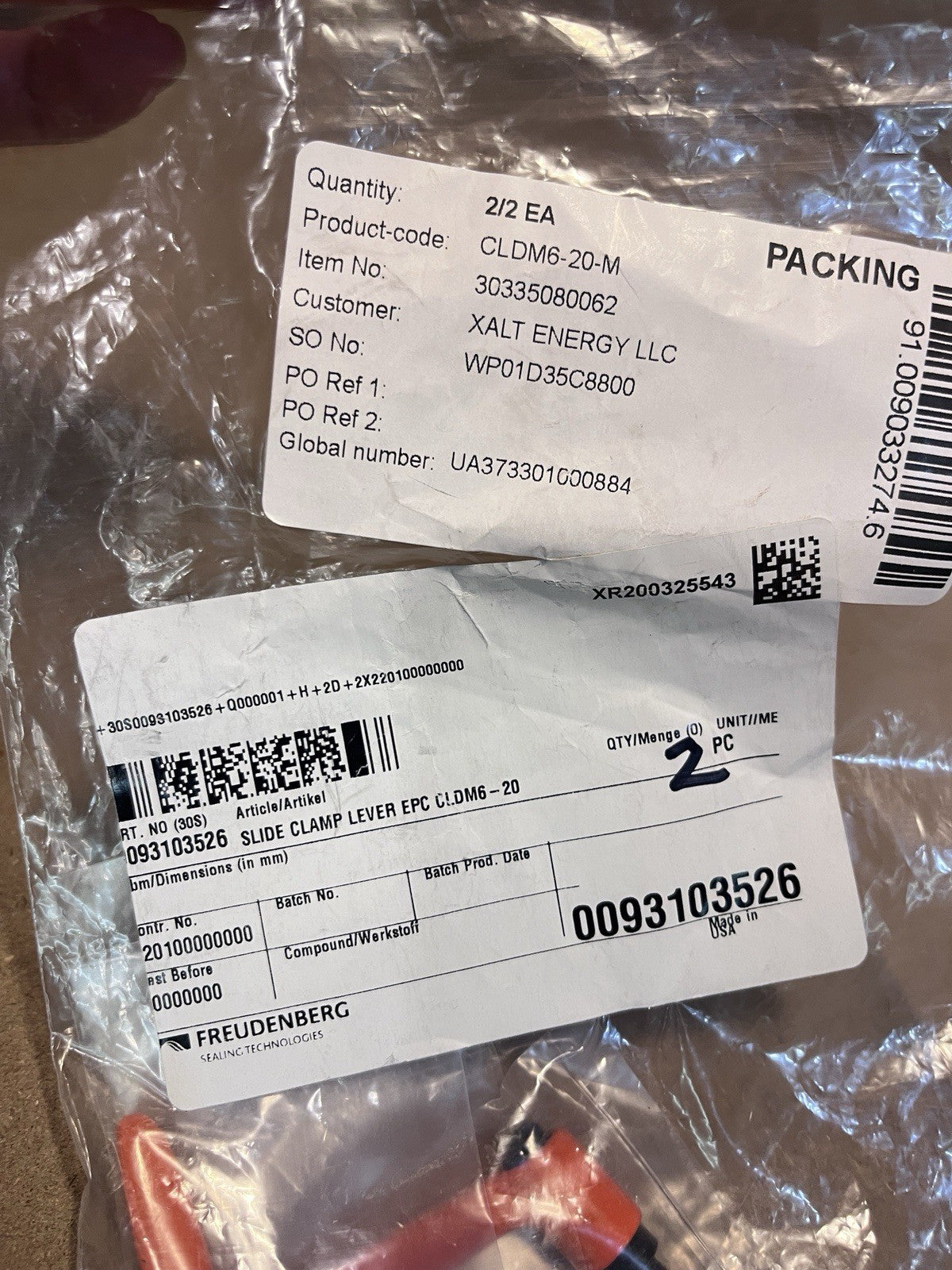 2x MISUMI CLDM6-20-M Adjustable Clamp Lever M6 x 20mm Threaded Handle NEW