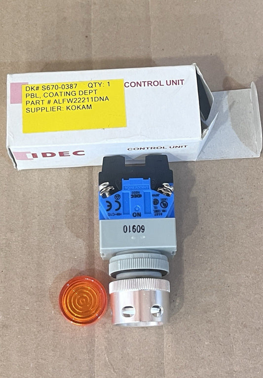 IDEC ALFW22211DNA Pilot Light Control Unit - Amber Lens, Industrial Grade 2Pcs
