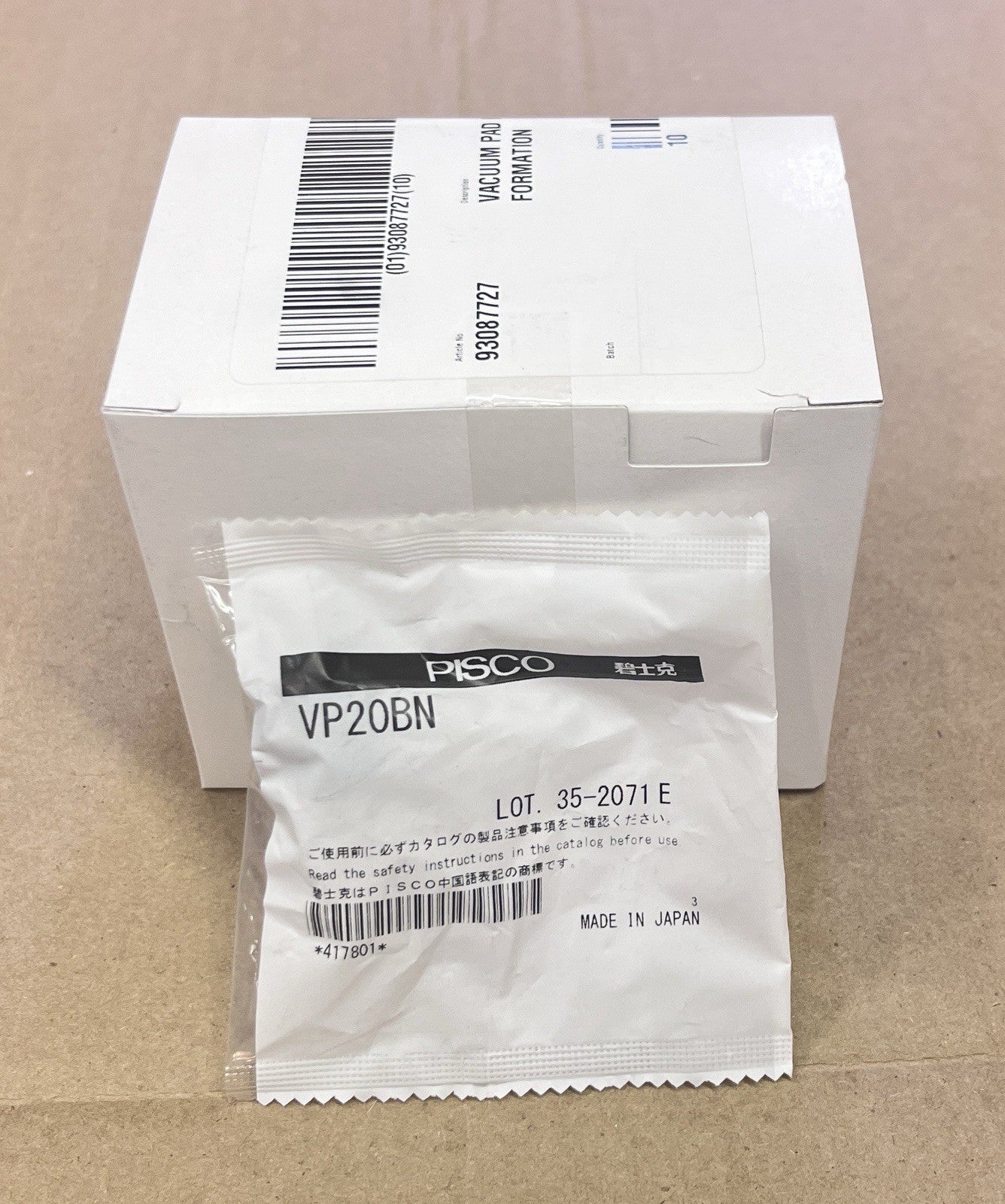 PISCO VACUUM CHUCK VP20BN NITRILE RUBBER