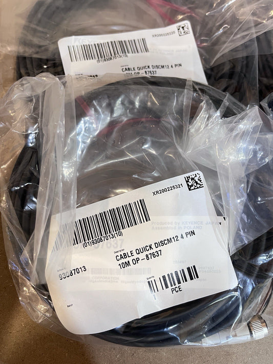 Keyence OP-87637 Laser Sensor Connector Cable, M12 Straight, 10 m, Oil-Resistant