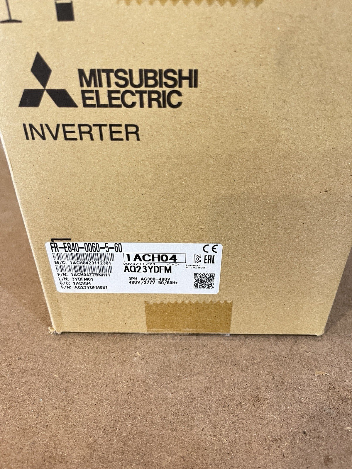 Mitsubishi FR-E840-0060-5-60 Inverter VFD 3HP 2.2kW 480V 3PH Ethernet Sealed NIB