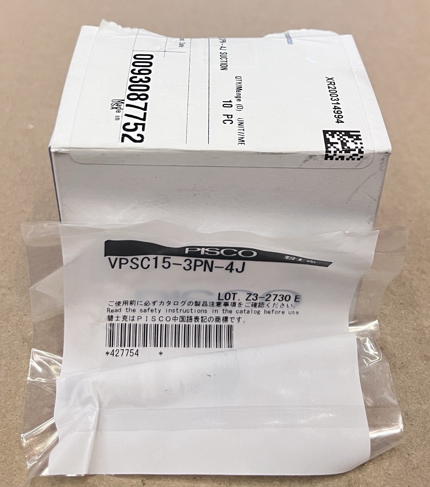 PISCO VPSC15-3PN-4J Vacuum Pad with Spring Buffer Holder Lot of 10 Pcs NOS