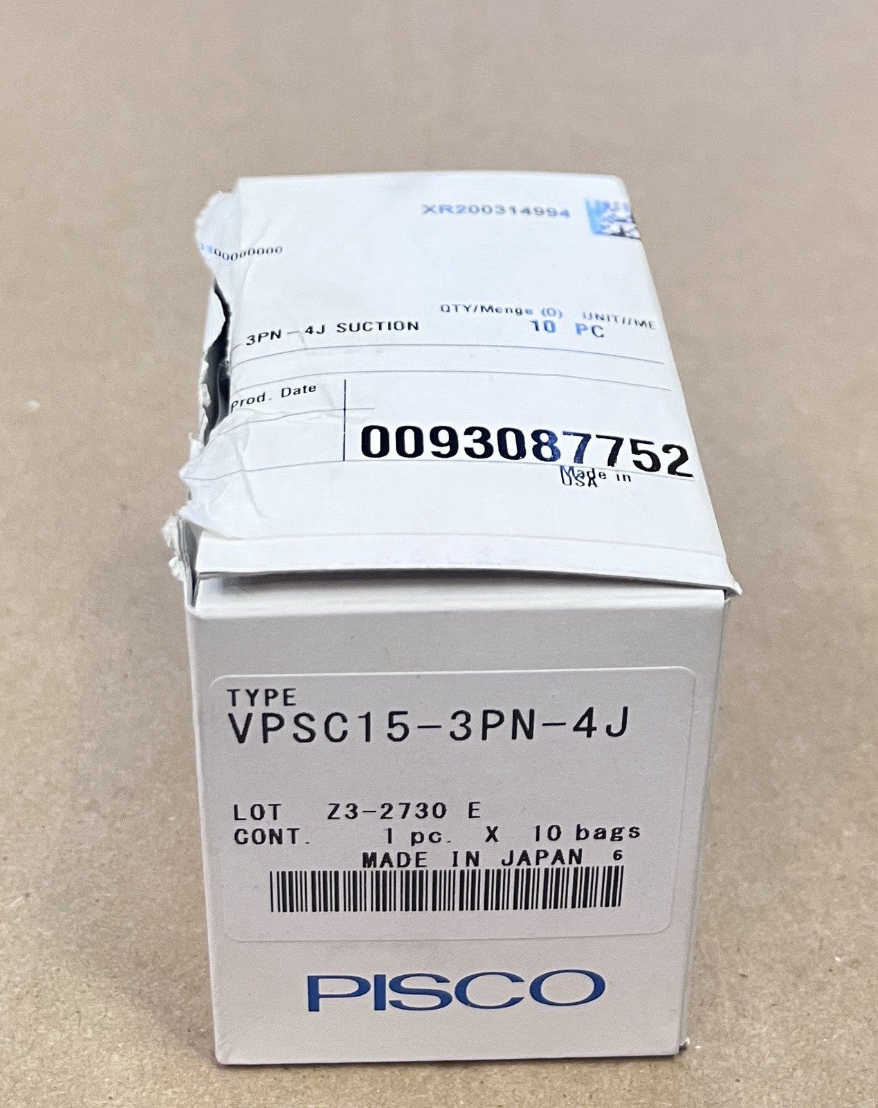 PISCO VPSC15-3PN-4J Vacuum Pad with Spring Buffer Holder Lot of 10 Pcs NOS