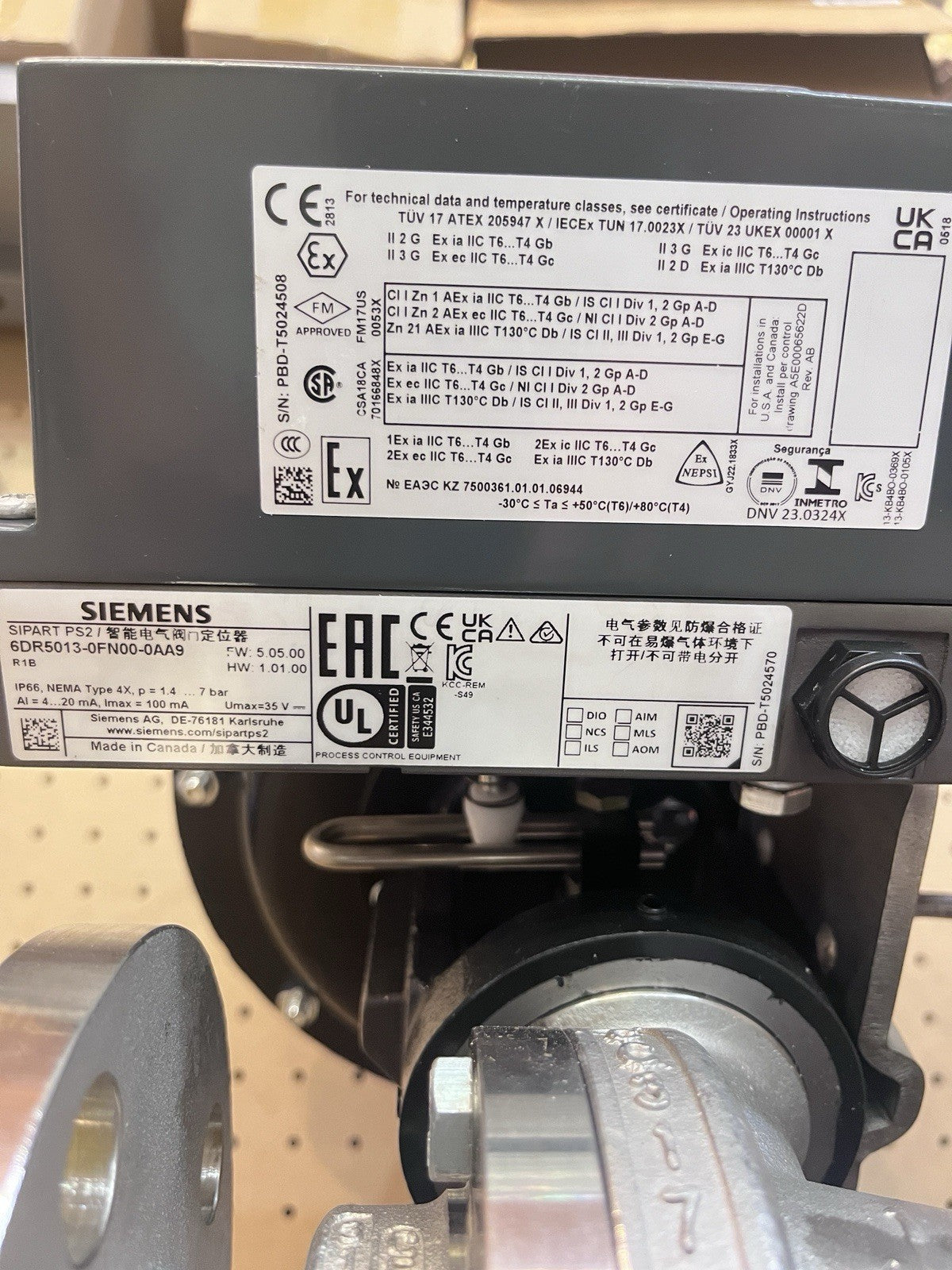 Jordan Valve 701-18 1" Sliding Gate Control Valve w/ Siemens PS2 Positioner
