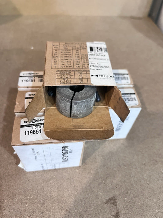 Lot of 6 -NEW Dodge 119651 Taper-Lock Bushing, 1108 x 14MM-KW