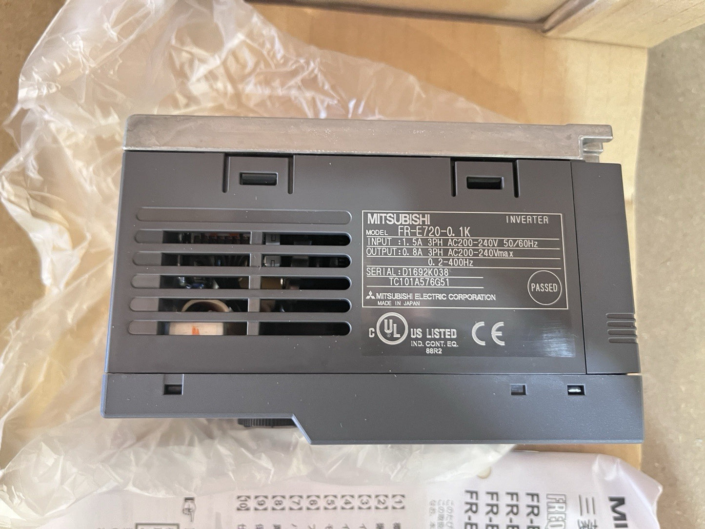Mitsubishi FR-E720-0.1K Variable Frequency Drive VFD 3PH 200-240V 0.1kW NIB 2011
