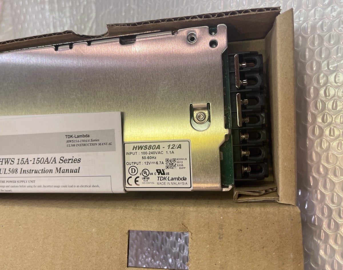 TDK-Lambda HWS80A-12/A AC-DC Switching Power Supply 12V 6.7A 80.4W New