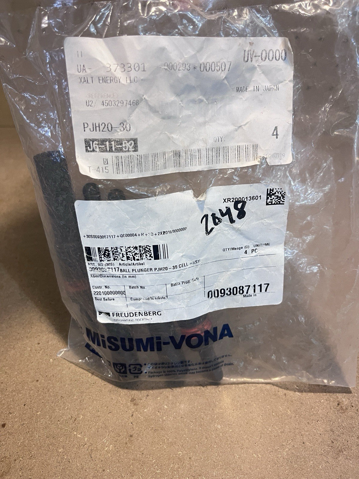 Lot of 4 MISUMI PJH20-30 Heavy Duty Spring Plunger M20 30mm New