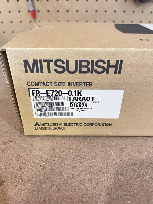 Mitsubishi FR-E720-0.1K Variable Frequency Drive VFD 3PH 200-240V 0.1kW NIB 2011