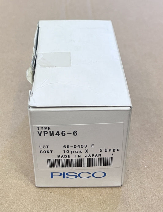 PISCO VPM46-6 Miniature Vacuum Pad Barb Fitting Screw Joint Lot of 50 Pcs NOS