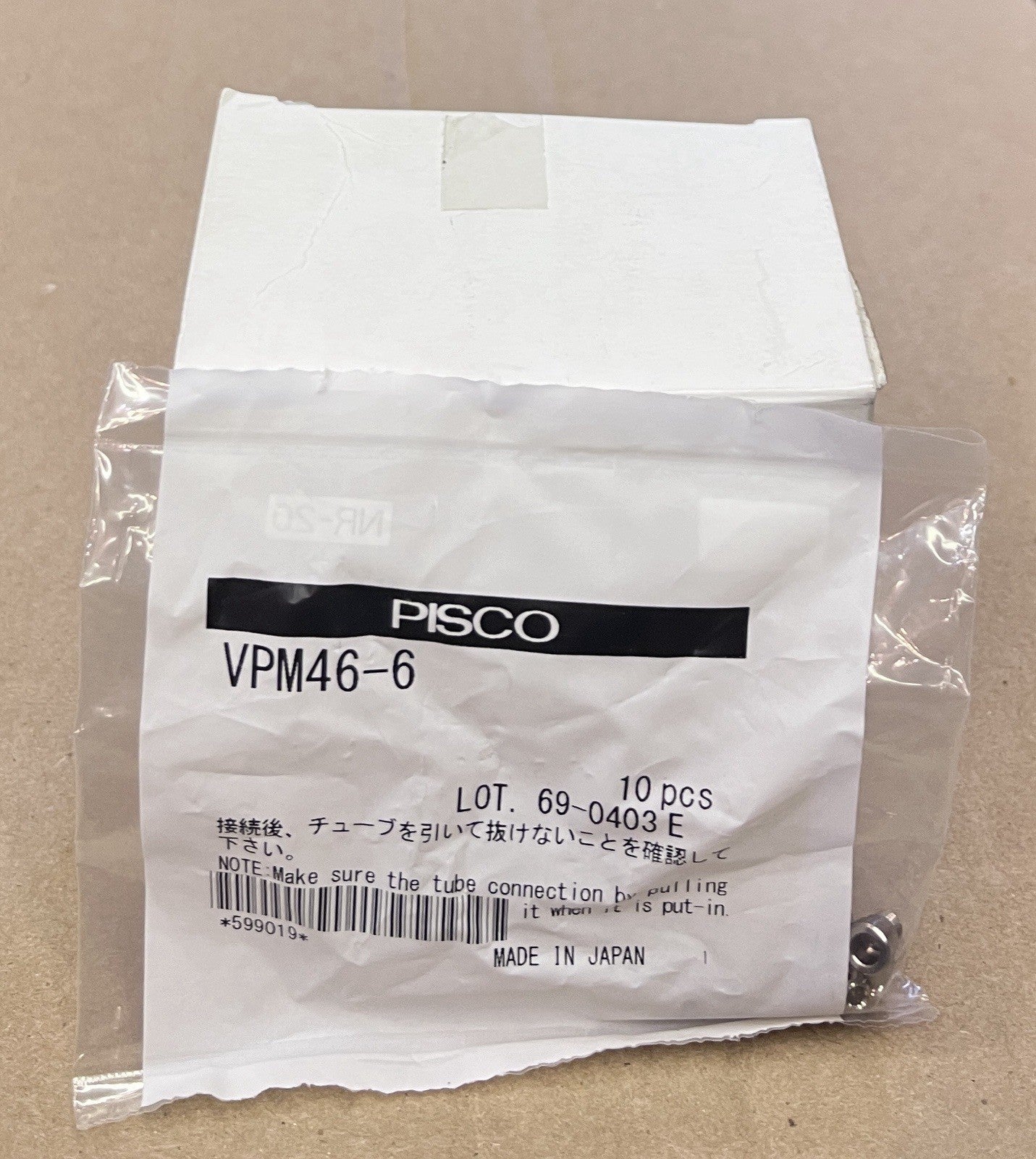 PISCO VPM46-6 Miniature Vacuum Pad Barb Fitting Screw Joint Lot of 50 Pcs NOS
