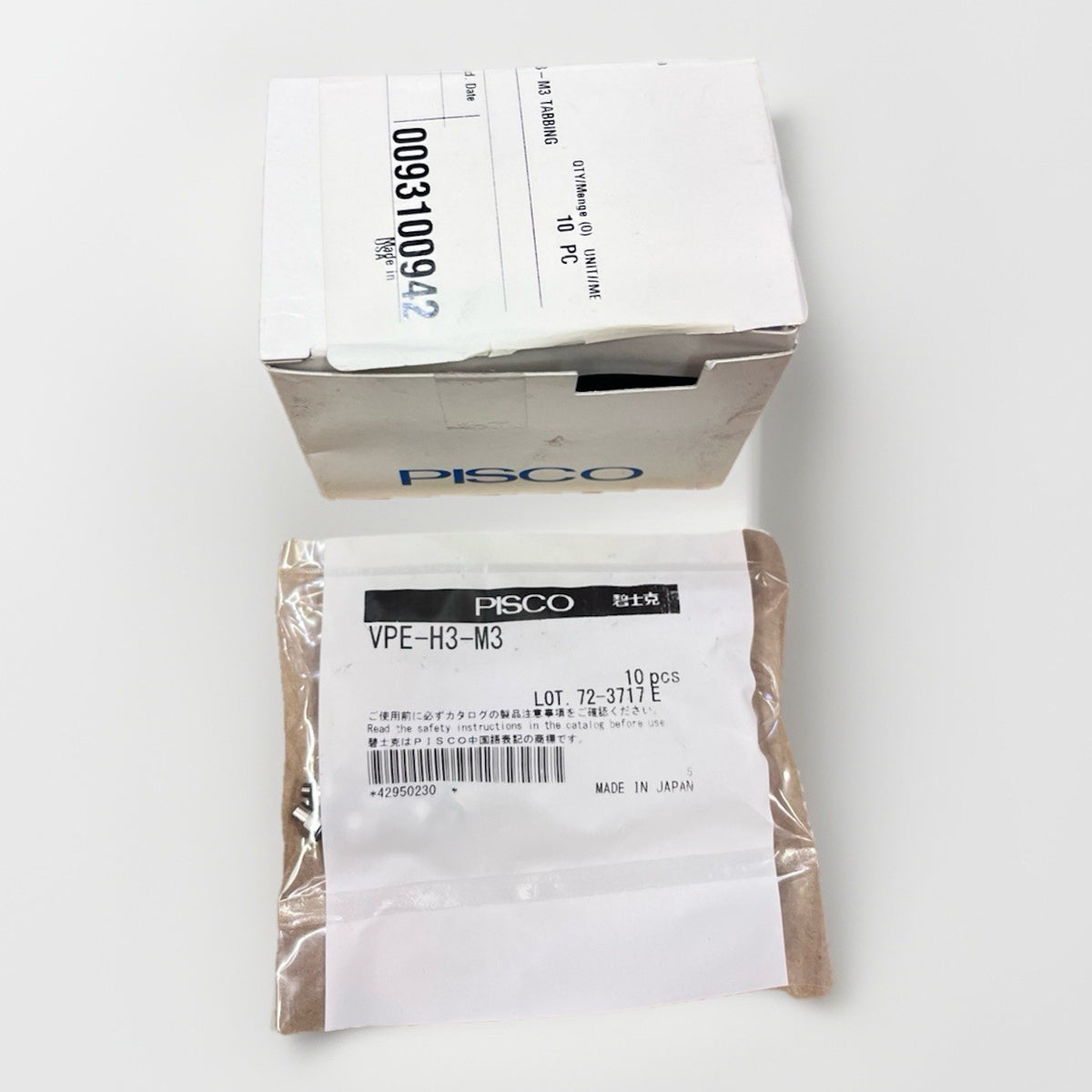 Pisco VPE-H3-M3 Mini Fitting / Pneumatic Connector Pack of 10 New