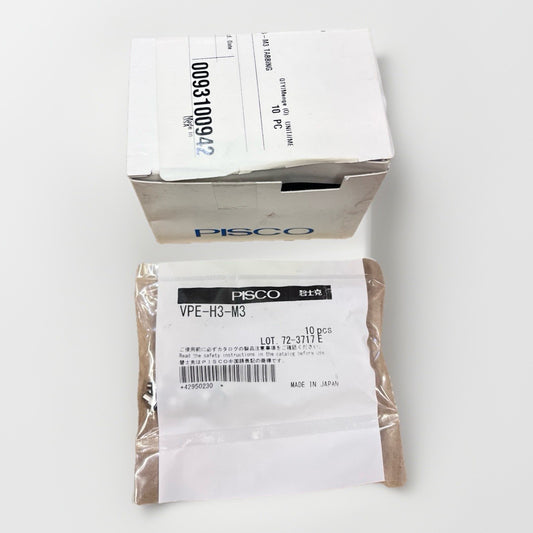 Pisco VPE-H3-M3 Mini Fitting / Pneumatic Connector Pack of 10 New