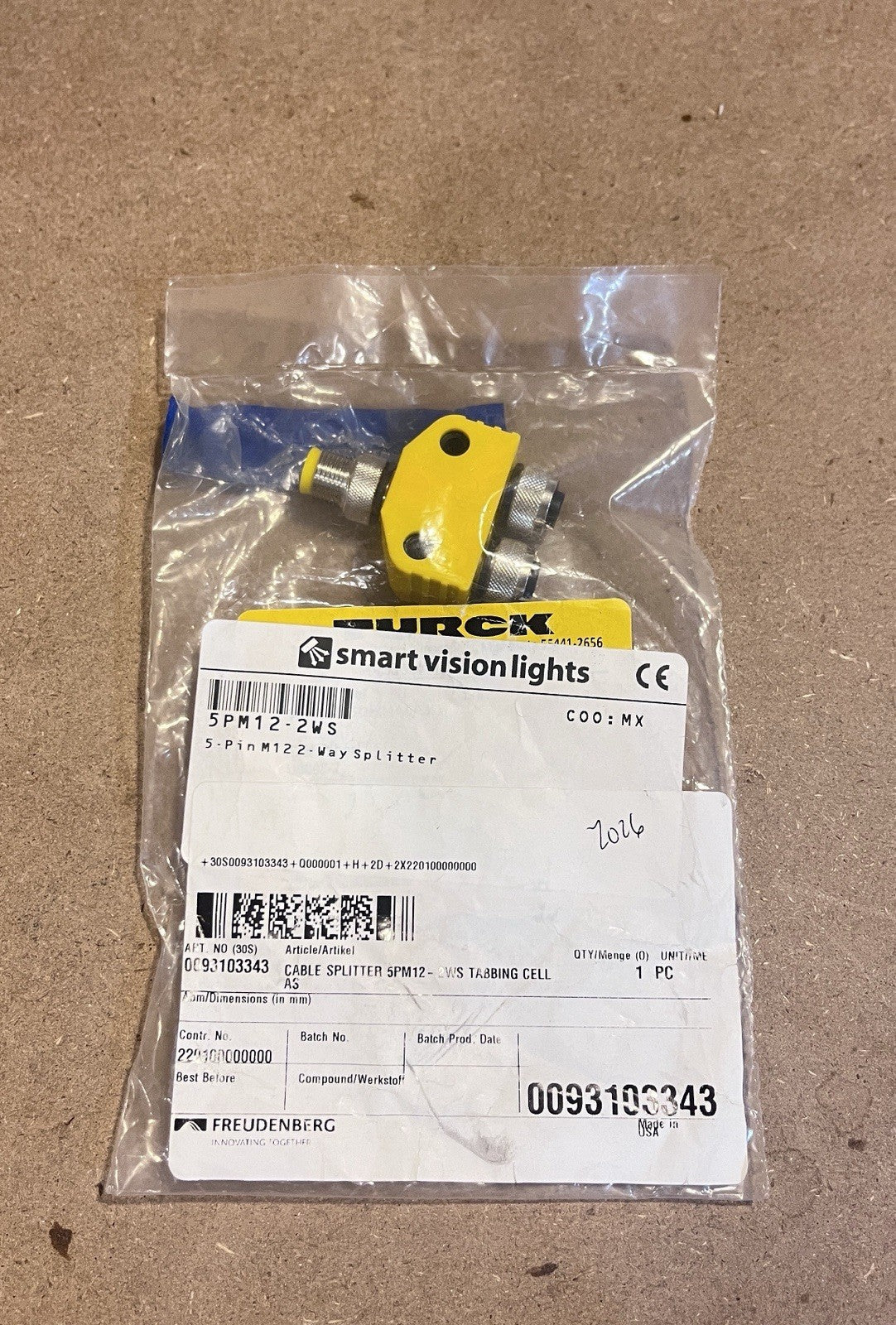 TURCK VB2-FSM 4.5/2FKM 4.5/S651 M12 Splitter Smart Vision Lights 5PM12-2WS