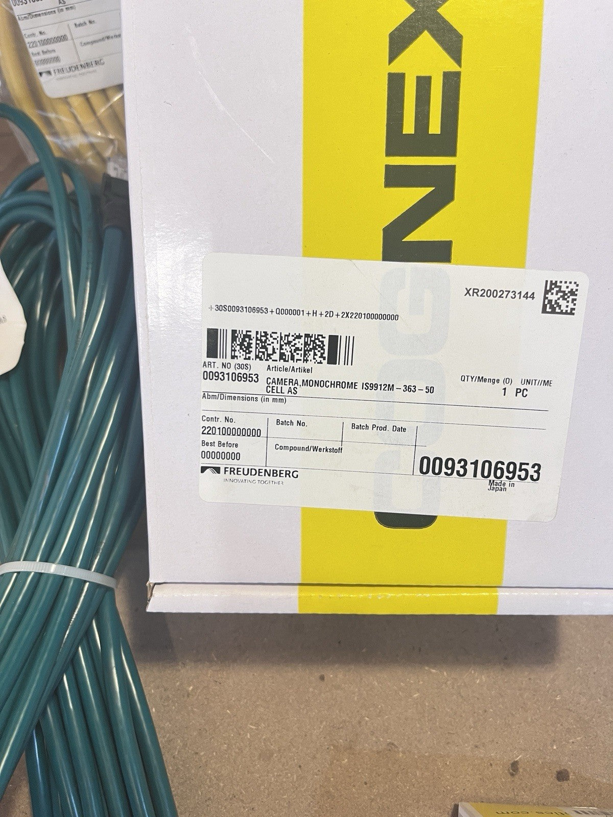 Cognex IS9912M-363-50 12MP Vision Camera Kit Lens Cables Precision Stage