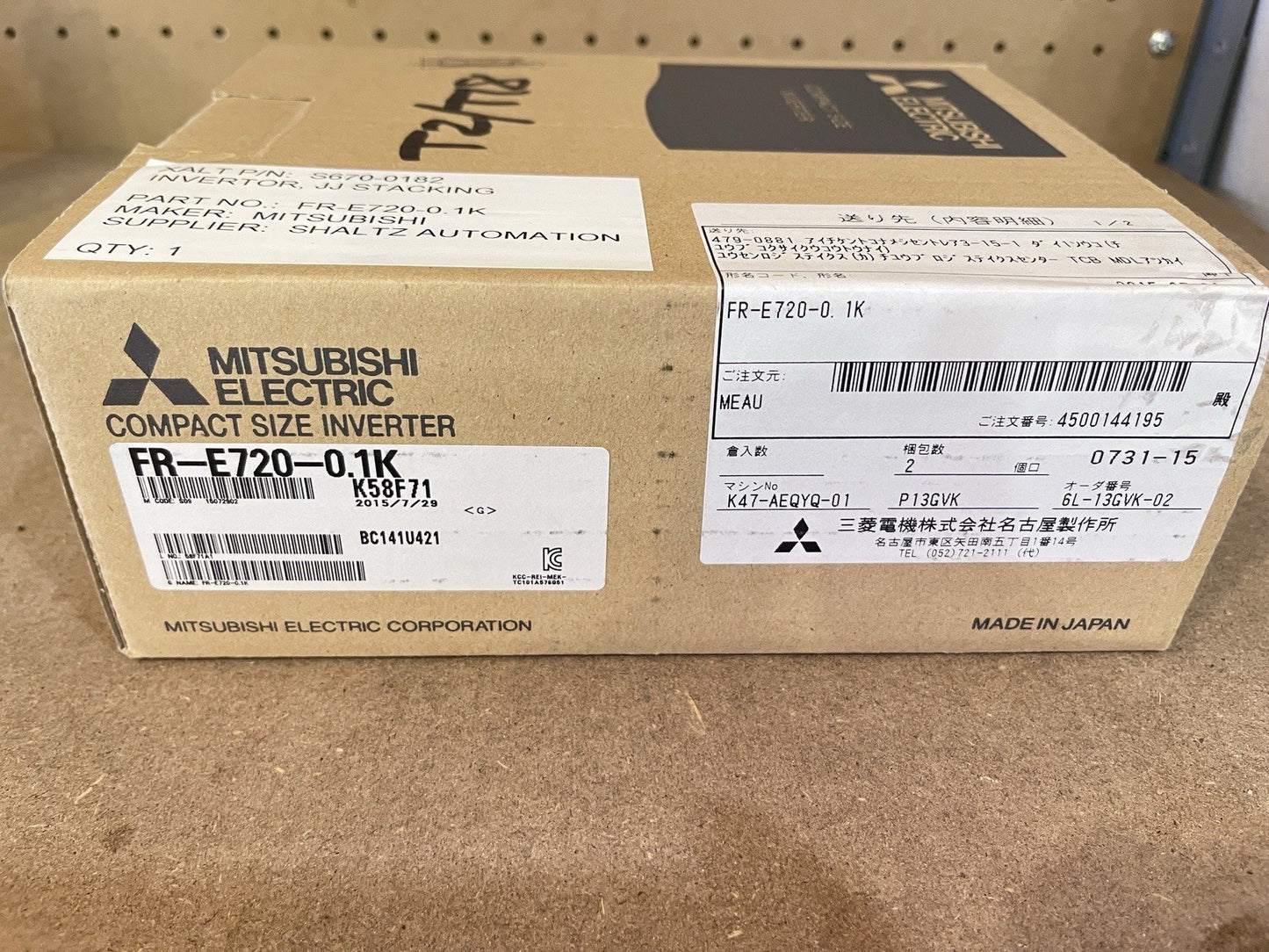 Mitsubishi FR-E720-0.1K Variable Frequency Drive VFD 3PH 200-240V 0.1kW NIB 2015