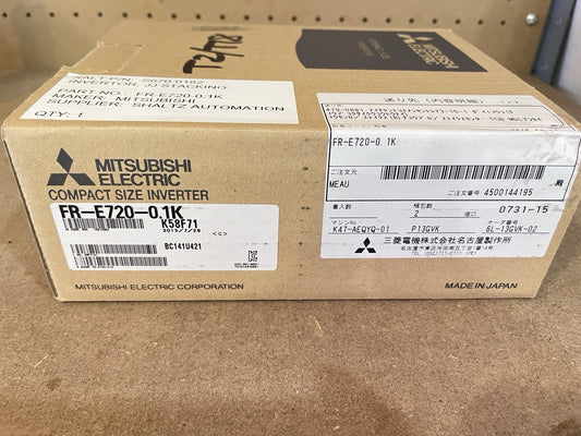 Mitsubishi FR-E720-0.1K Variable Frequency Drive VFD 3PH 200-240V 0.1kW NIB 2015