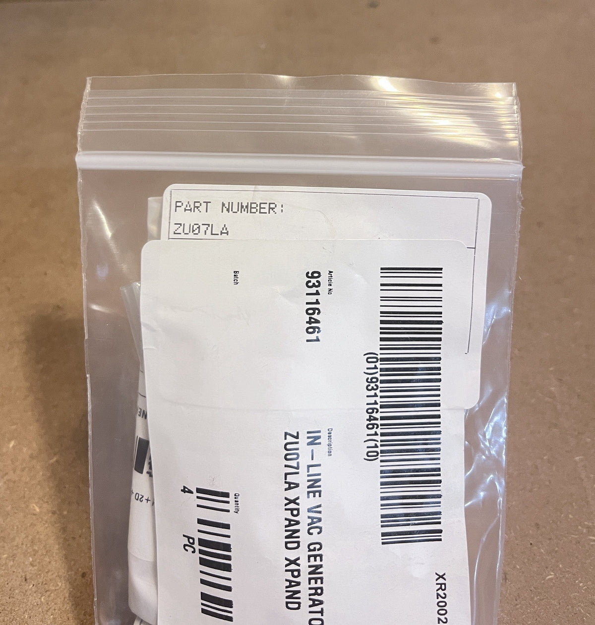 4x SMC ZU07LA In-Line Vacuum Ejector Generator 0.7mm 6mm Fitting NEW
