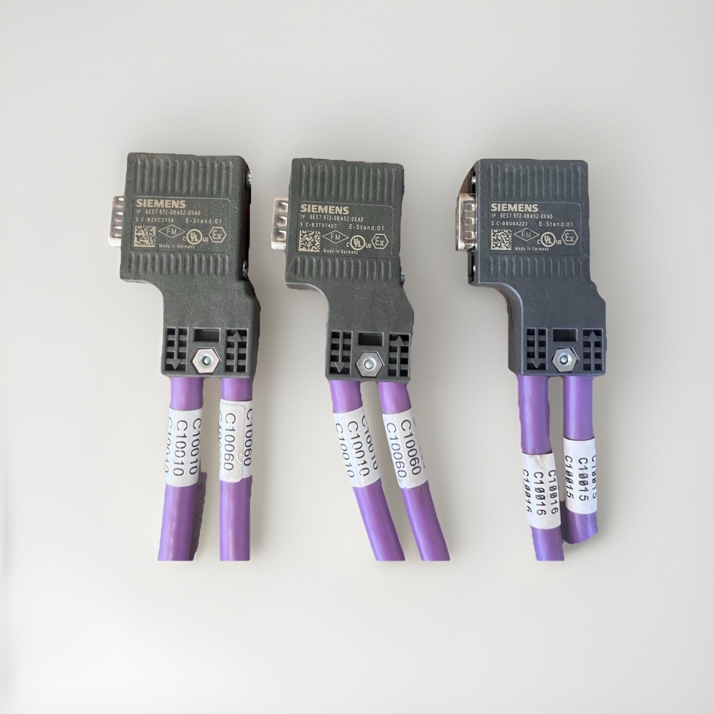 3-Pack Siemens 6ES7 972-0BA52-0XA0 Profibus Connector Germany w/ 13-Digit SN