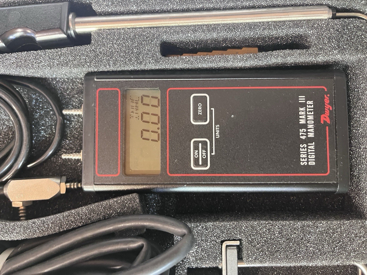 Dwyer 475-0T-FM-AV Mark III Digital Manometer Kit 0-10" w.c. Air Velocity 166T