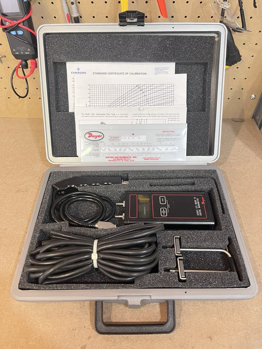 Dwyer 475-0T-FM-AV Mark III Digital Manometer Kit 0-10" w.c. Air Velocity 166T