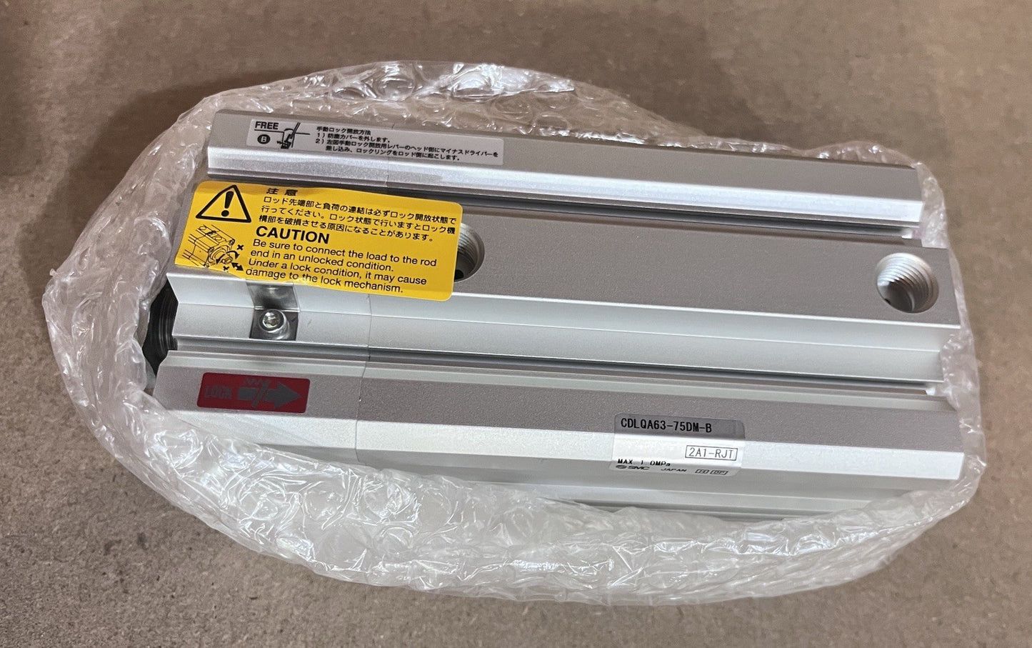 SMC CDLQA63-75DM-B Compact Cylinder with Lock 63mm Bore 75mm Stroke NIB