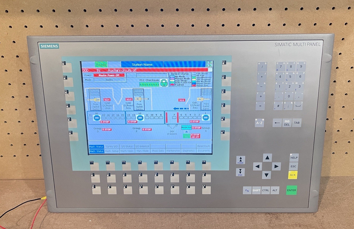 Siemens 6AV6643-0DD01-1AX1 6AV66430DD011AX1 MP277 10" Key Panel Tested w/Card