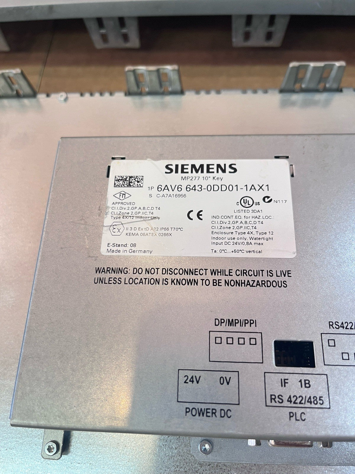 Lot of 4 Siemens 6AV6 643-0DD01-1AX1 SIMATIC MP277 10" Key Tested w/Cards