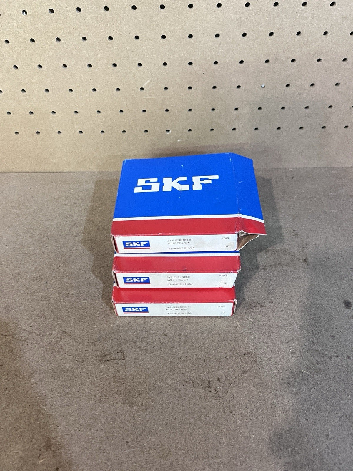 3 Pack SKF Single Row Ball Bearing 6210 2RSJEM