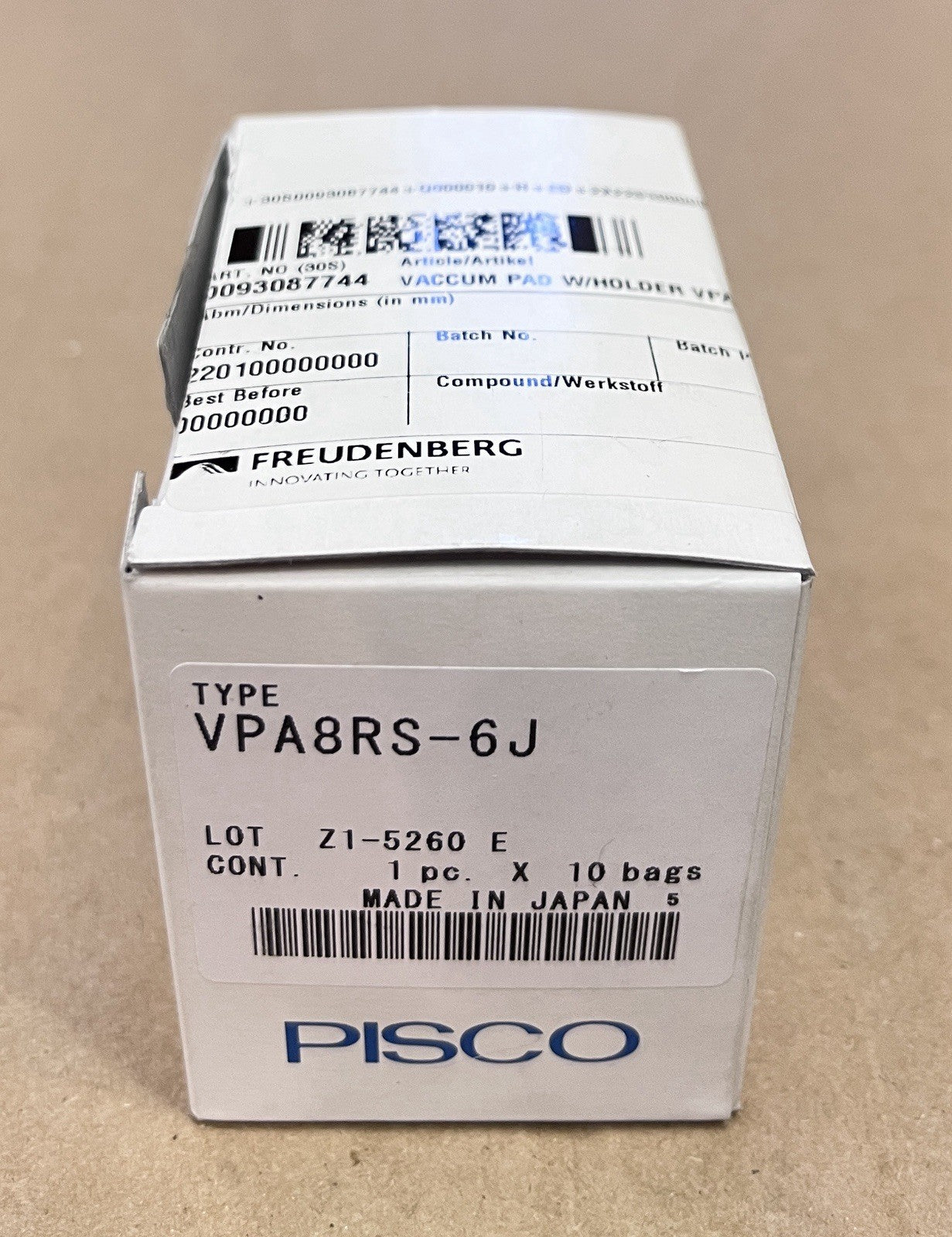 PISCO VPA8RS-6J Vacuum Pad with Standard Holder Lot of 10 Pcs NOS