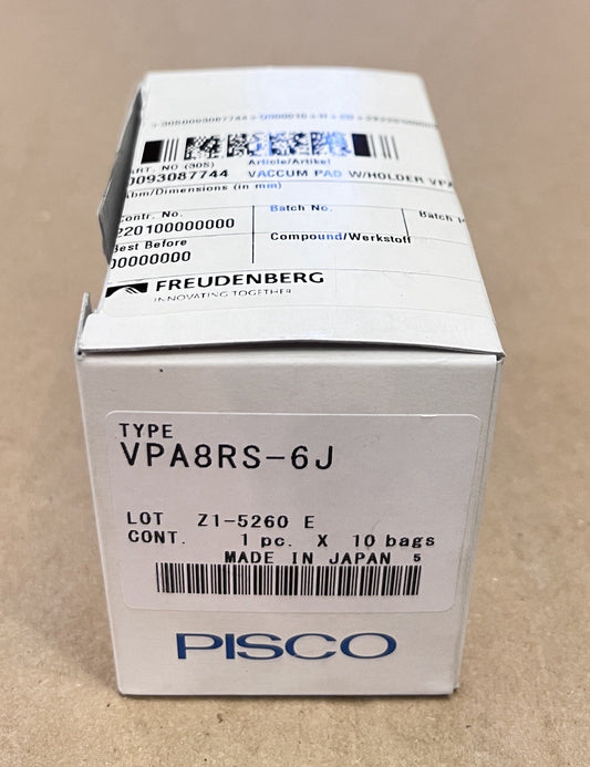 PISCO VPA8RS-6J Vacuum Pad with Standard Holder Lot of 10 Pcs NOS