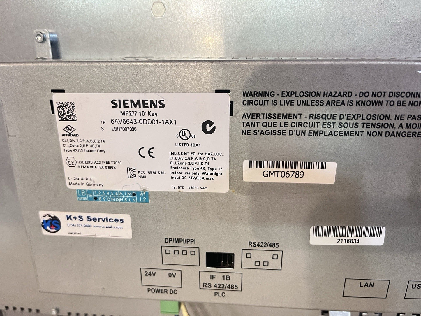 Siemens Simatic MP277 10" HMI 6AV6643-0DD01-1AX1 6AV66430DD011AX1 Tested