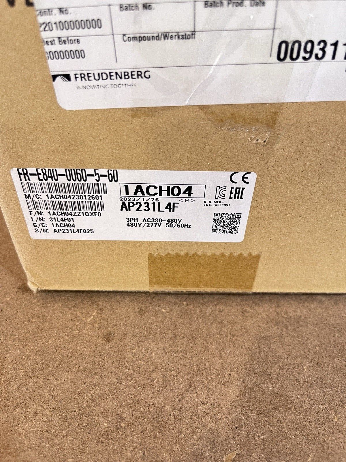 MITSUBISHI FR-E840-0060-5-60 VFD Inverter 3PH 480V 1.5kW 2.0HP E800 NIB