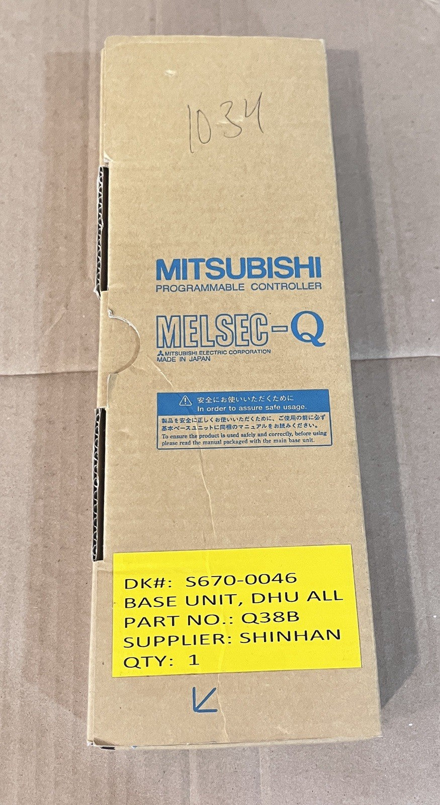 Mitsubishi Q38B MELSEC-Q Series 8-Slot Base Unit PLC Rack Q3NB-U-HW NOS