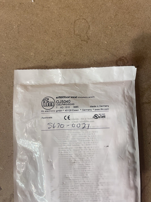 Efector OJ5040 Photoelectric Sensor OJELFNKG/SO/AS Ifm r 15m 10-30vdc Laser New