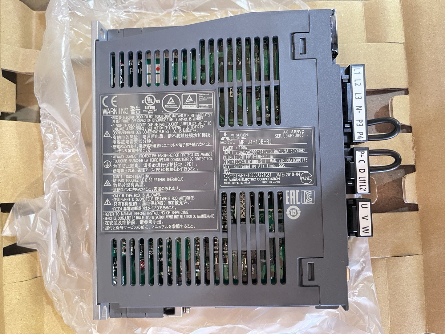 Mitsubishi MR-J4-10B-RJ AC Servo Amplifier Drive 100W 3PH/1PH 200V NIB 2019