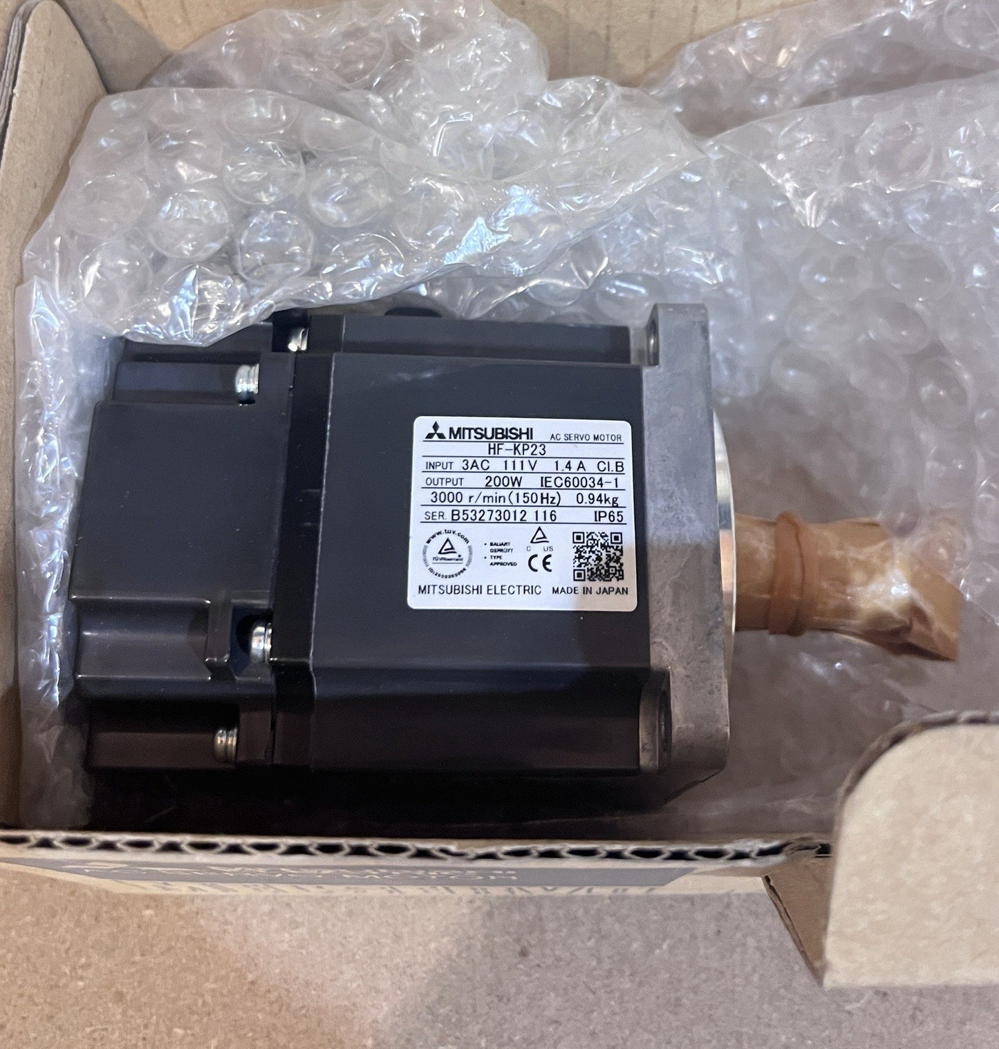 Mitsubishi HF-KP23 AC Servo Motor MELSERVO-J3 200W 3000RPM Brand New In Box NIB