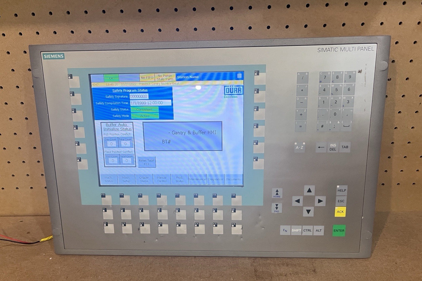Siemens MP 277 10" Key 6AV6 643-0DD01-1AX1 Tested - Includes MMC Card CD