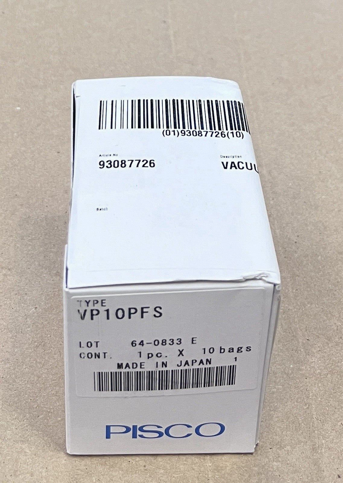 PISCO VP10PFS Vacuum Pad Rubber Flat Type with Ribs Lot of 10 Pcs NOS