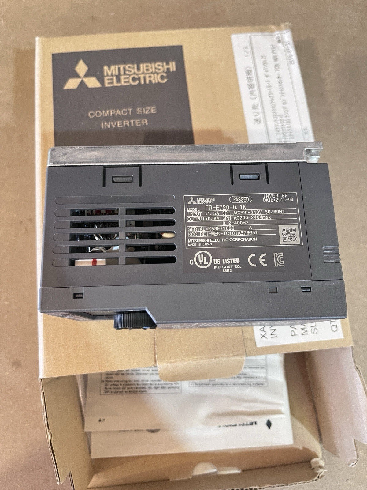 Mitsubishi FR-E720-0.1K Variable Frequency Drive VFD 3PH 200-240V 0.1kW NIB 2015