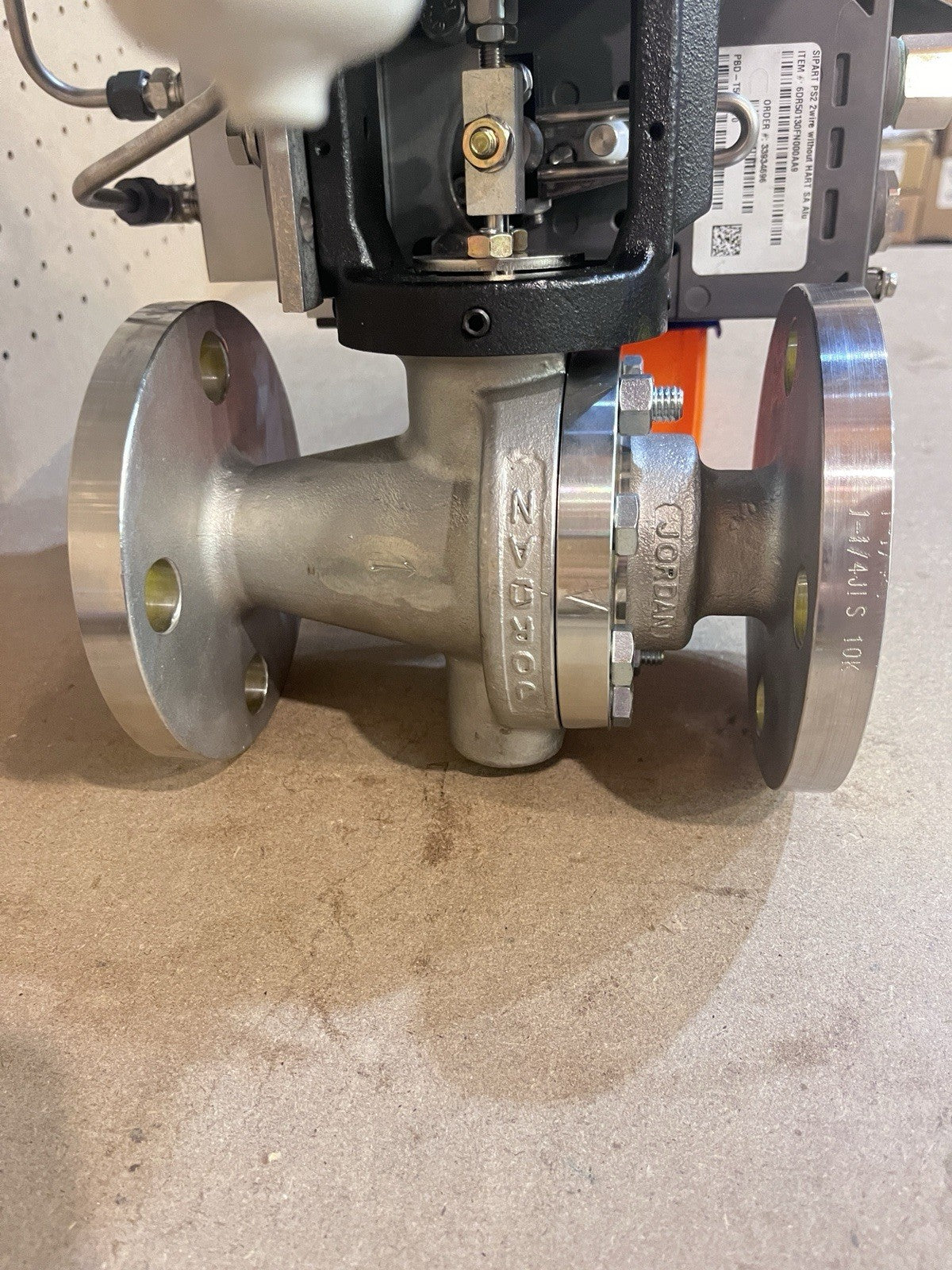 Jordan Valve 701-18 1" Sliding Gate Control Valve w/ Siemens PS2 Positioner