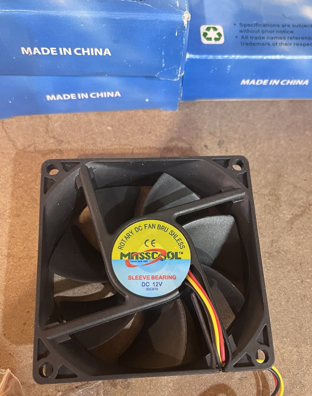 Lot of 3 MissCool 80mm DC 12V Cooling Fan 3-Wire PC Industrial Case Fan New